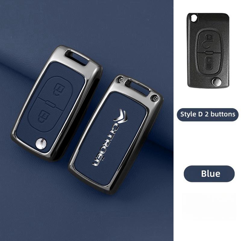 YKFEA1 Zinc Alloy Leather Car Key Case Cover For Citroen C1 C2 C3 C4 C5 C6 C4L Berlingo Picasso Jumpy Nemo Aircross Sega C5 X VTS C3 XR
