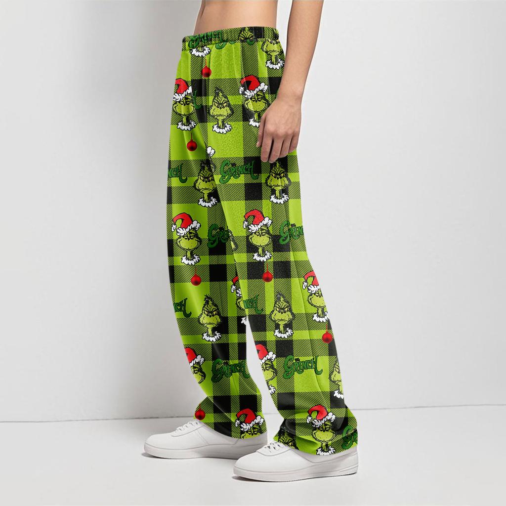 Pyjamasbukser Nattøy Fritidssnor Elastisk midje Bukser Komfortable Rette Yoga Løse Bukser