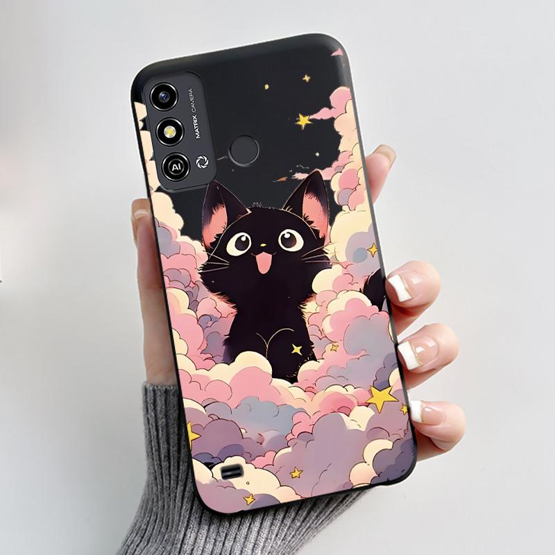 Phone Case For ZTE Blade A53/A53 Plus/Optus X Delight 2 Jelly Soft Black Cover Cute Printed Pattern Rabbit Lamp Penguin Casing