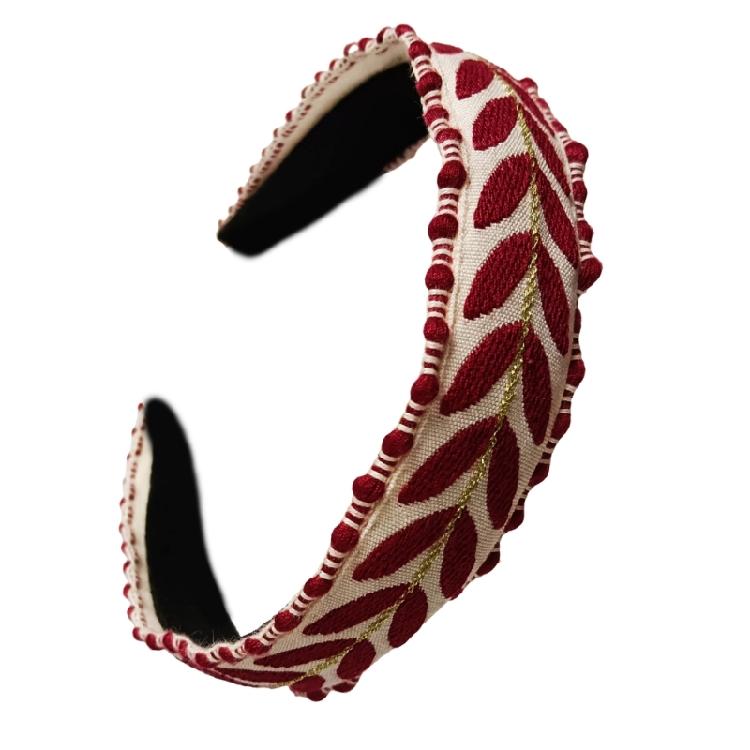 

Girls Hairband With Embellished Knot Design Hair Accessories Braided Headbands For Beach Holiday Event Headwear червоний