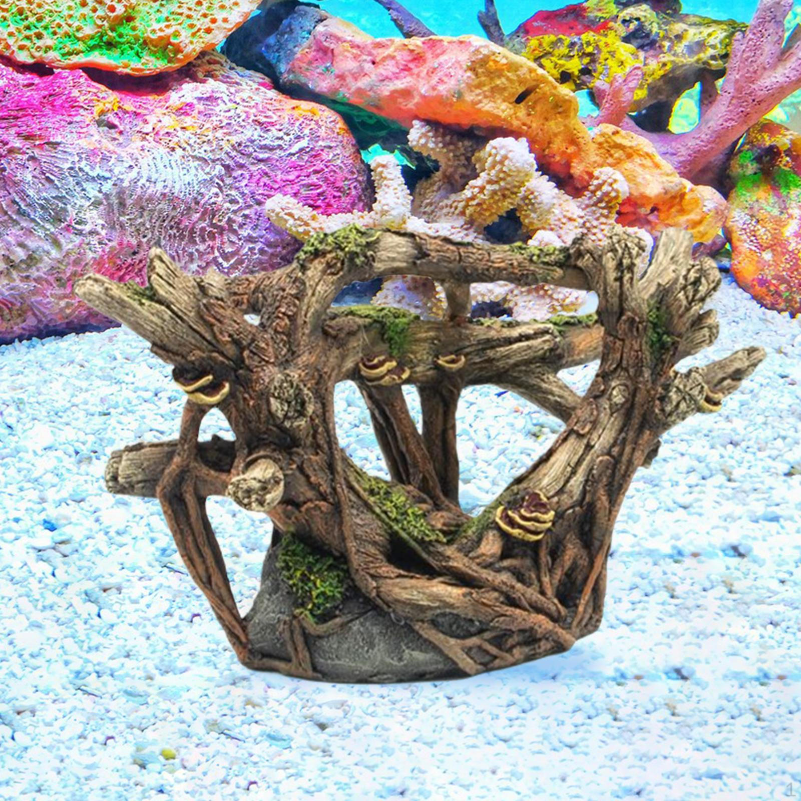 

Aquarium Fish Tank Vintage Decorative Bridge Landscape Ornaments Tree Plants Wood Design Pet