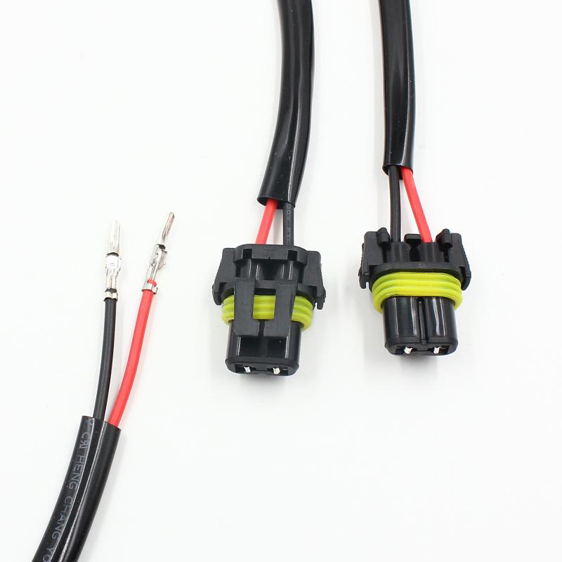 Rockeybright 2pc 12V 35W 55W HID Conversion Kit Light Bulb Wire Harness Power Plug Cord H3 H8 H9 H10 H11 880 881 Power Connector