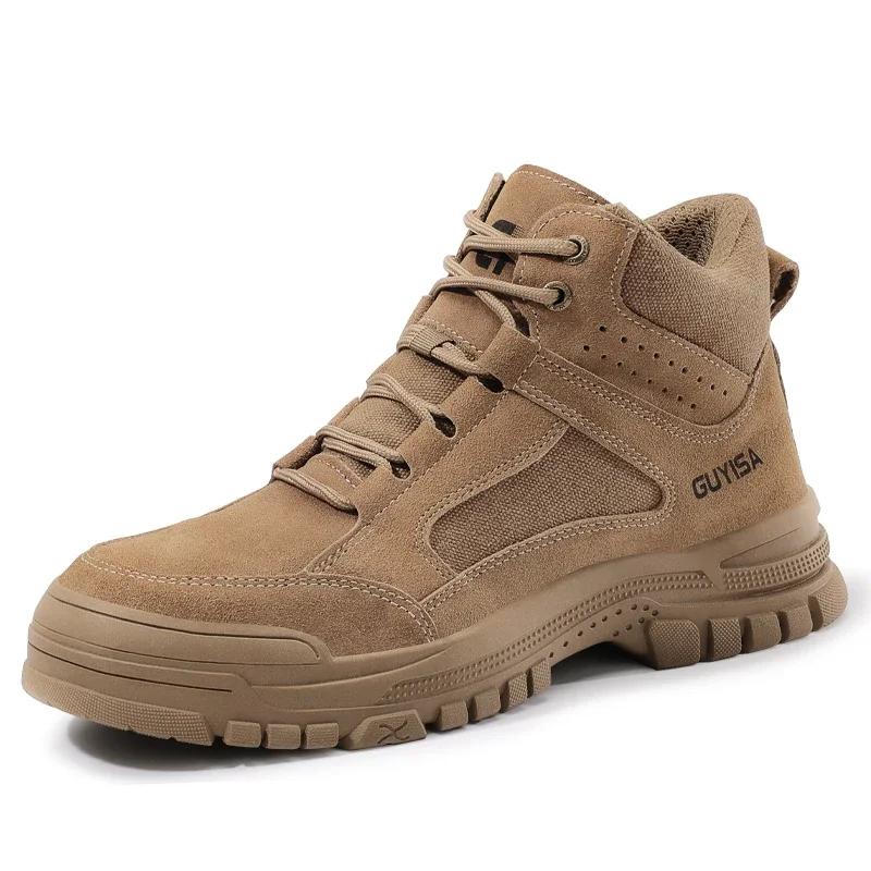 Welding Safety Shoes - Anti-Scald Steel Toe Boots for Men/Women, Anti-Smash & Puncture Proof, Wear-Resistant Suede Work Shoes