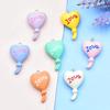 Colorful Resin Heart Balloon Keychain Pendant - DIY Jewelry Accessory