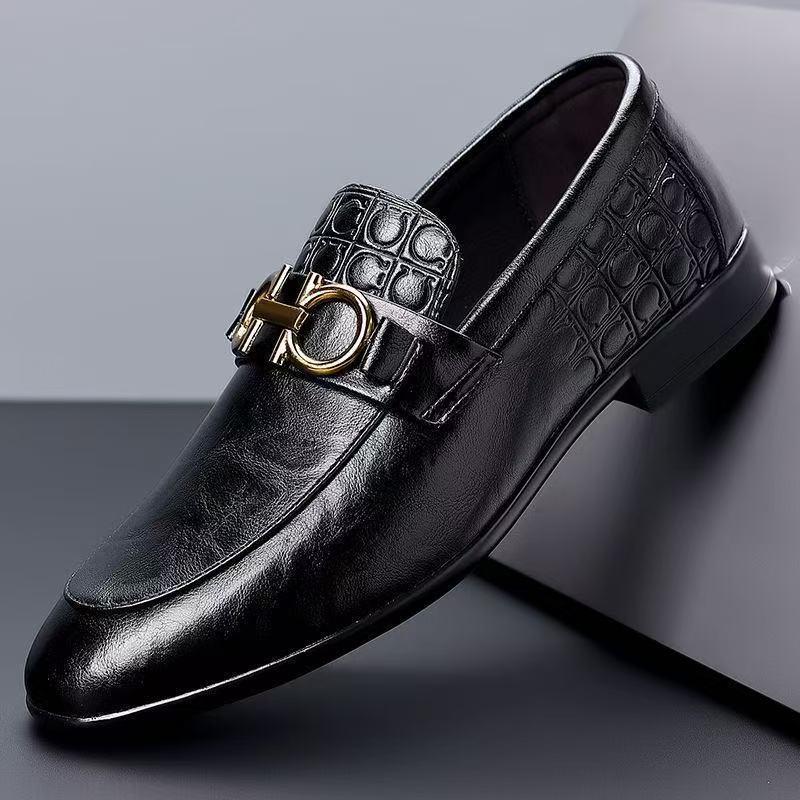 

Мужские лоферы из мягкой кожи в британском стиле - Слипоны, Повседневные, Летне-осенние туфли на мягкой подошве. 43 чёрный