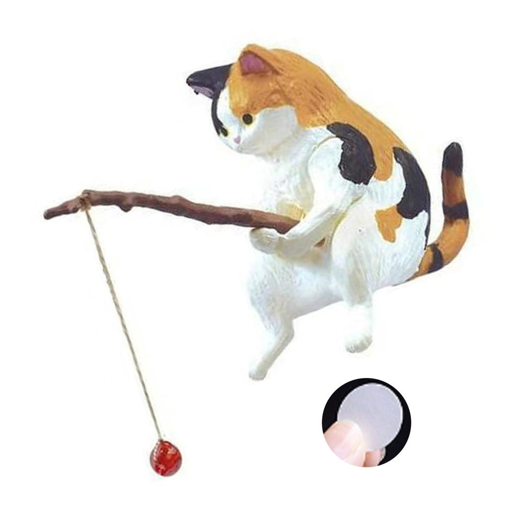 Funny Fishing Cats Figurine Safe Dashboard Display Resin Automotive Interior Decoration Rearview Air Outlet Pendant