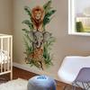 Stacked Jungle Animals Wall Stickers, Lion Elephant Tiger Self-Adhesive Decor for Kids Room Home Interior Decoration
