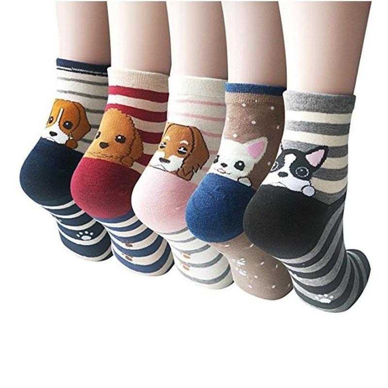 Unisex Niedliche Tier Malerei Socken Lustig und Cool 100% Baumwolle Kunst Hunde Socken Damen Herren Socken (Zufällige Farbe)