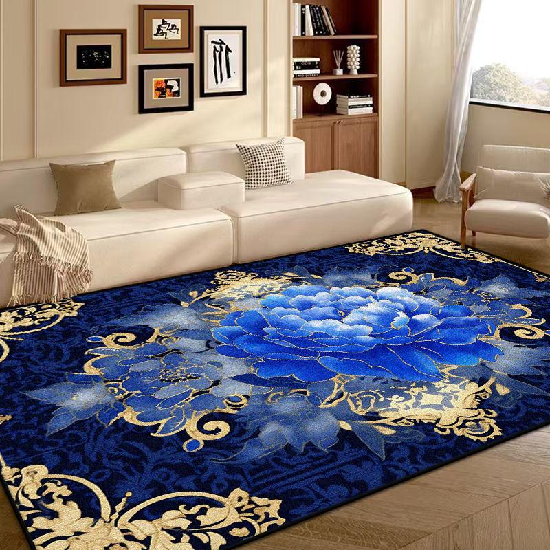 Modern Flower Design Antiskid Room Decoration Aesthetic Bedroom Carpet Soft Large Living Room Rug Easy Cleaning Sofa Table Mat