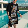 3D Printing Oversized Trend T-shirt Novelty Suit Harajuku Leisure Mature Short Sleeve Set Mature Large Size Loose Menswear