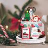 Xmas Tiered Tray Decor Rustic Wooden Xmas Tiered Tray for Holiday Table Decoration
