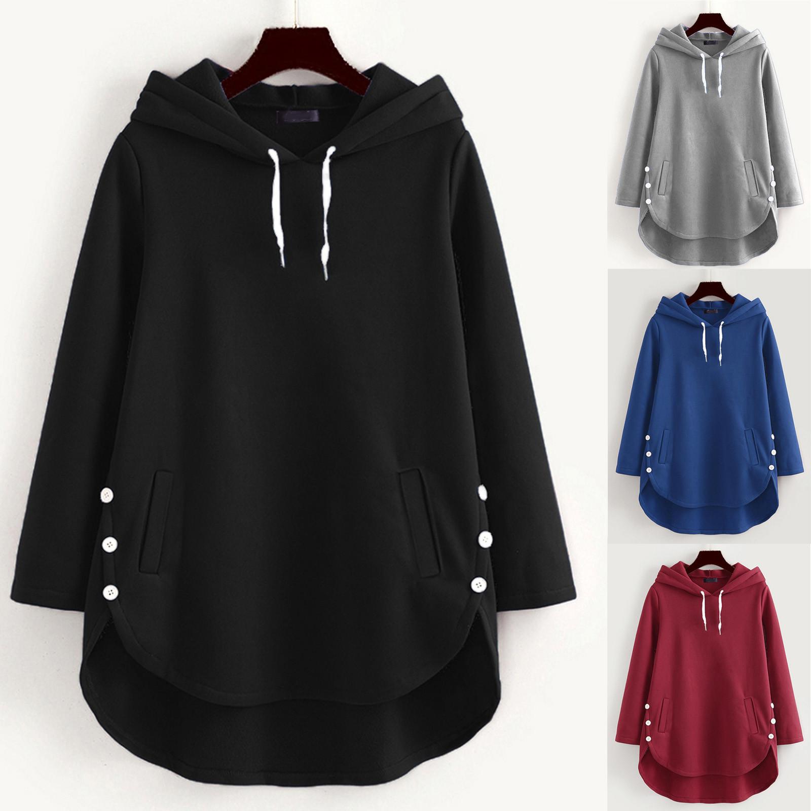 

Женская модная пуловерная куртка с капюшоном и длинным рукавом, однотонная блузка, толстовка