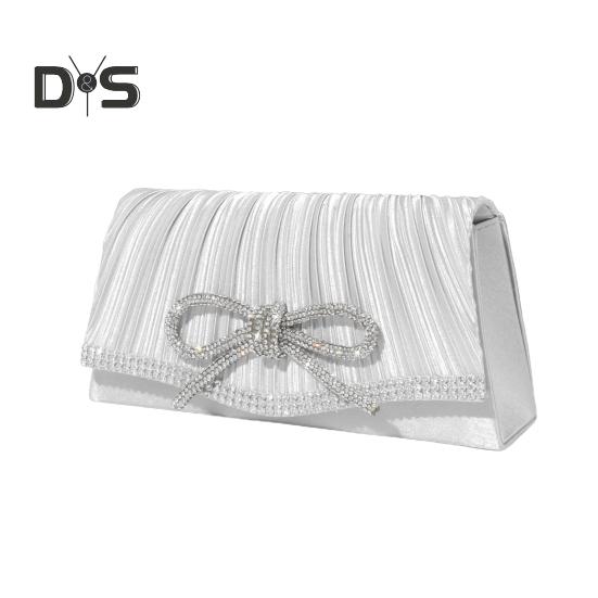 Dámská kabelka s odnímatelným řetízkovým popruhem Kamínková mašlička Dekor Skládaný tvar obálky Magnetické zapínání na telefon Skladování rtěnky parfémy Prom Party