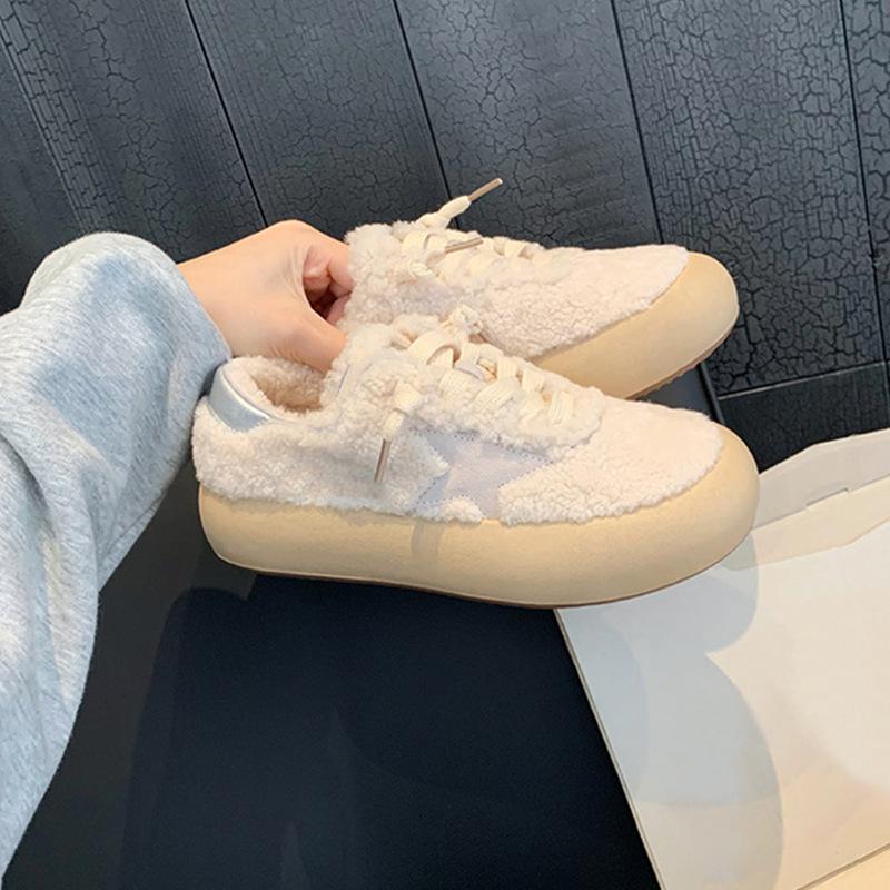 Fashion Dirty Women's Shoes Wool Version Thick Velvet Casual Shoes Platform Thick Bottom Anti-skiing Snow Boots