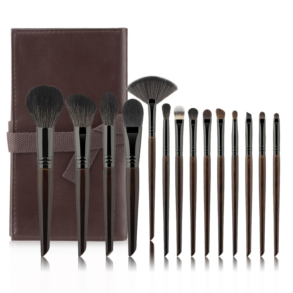 14 st Sminkborstar Set Mjuka Gethår Rouge Skulptering Highlight Sminkborstset maquiagem