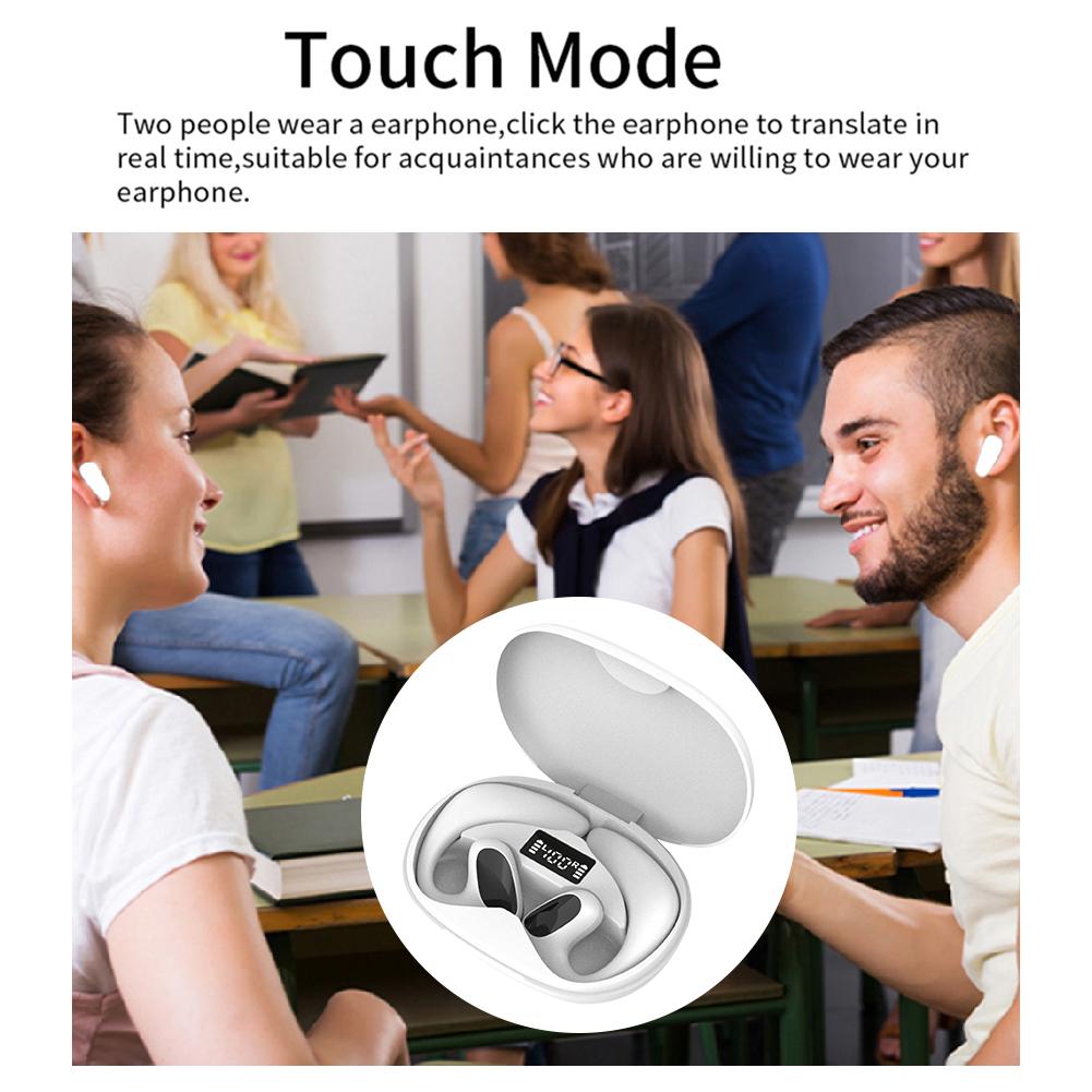 Language Translation Earbuds 144 Languages Bluetooth-Compatible 5.1 Translator Earbuds Noise Reduction Real-time Two-Way Earbuds