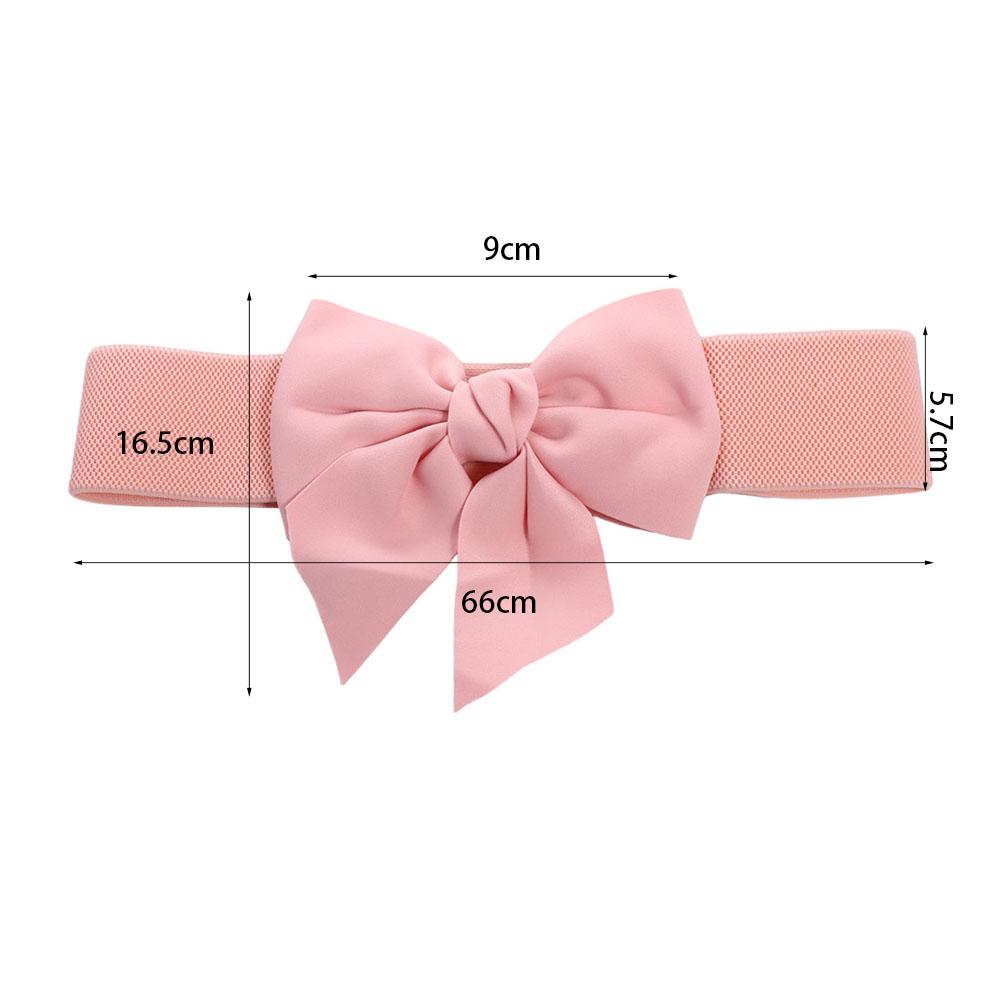 Elegant Wide Side Elastic Vintage Korean Belt Large Bow Dress Decoration Women Waistbands