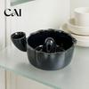 Small Tomato Cleaning Basin Ceramic Berry Washing Bowl, with Side Pouring Spout And Drain Fruit Colander Bowl Holes Design, Self Spinning Strainer,