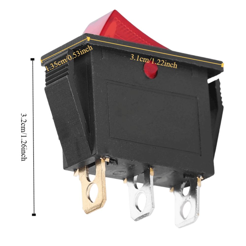 10Pcs 20A 15A 125V 250V Boat Type Rocker Switches 3 Pin 2 Position Rocker on/Off  Test Stands