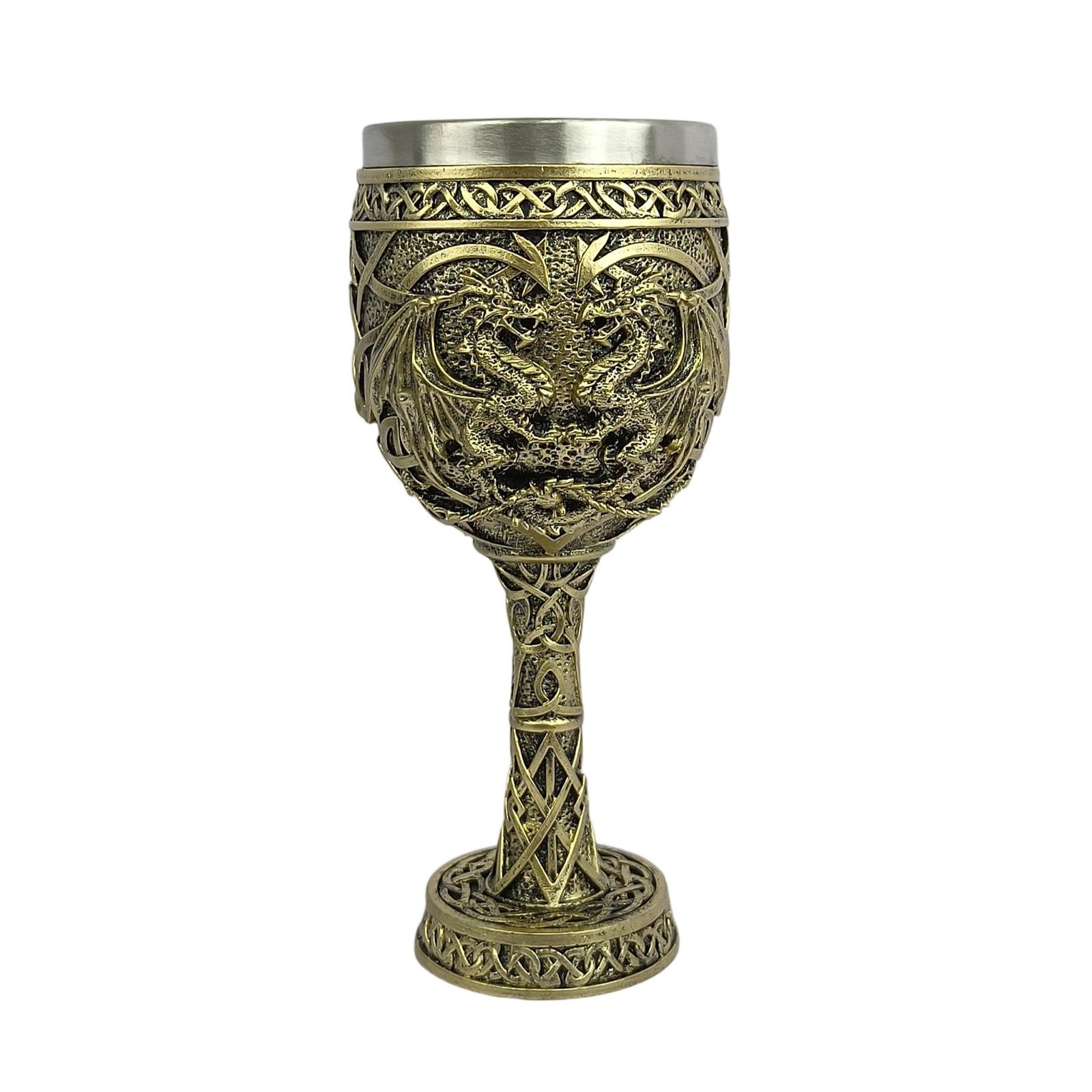 

Бокал для вина в форме дракона, бокал из смолы с драконом, готический бокал для вина, чашка для питья из нержавеющей стали, подходит для вечеринки (Емкость 200 мл)