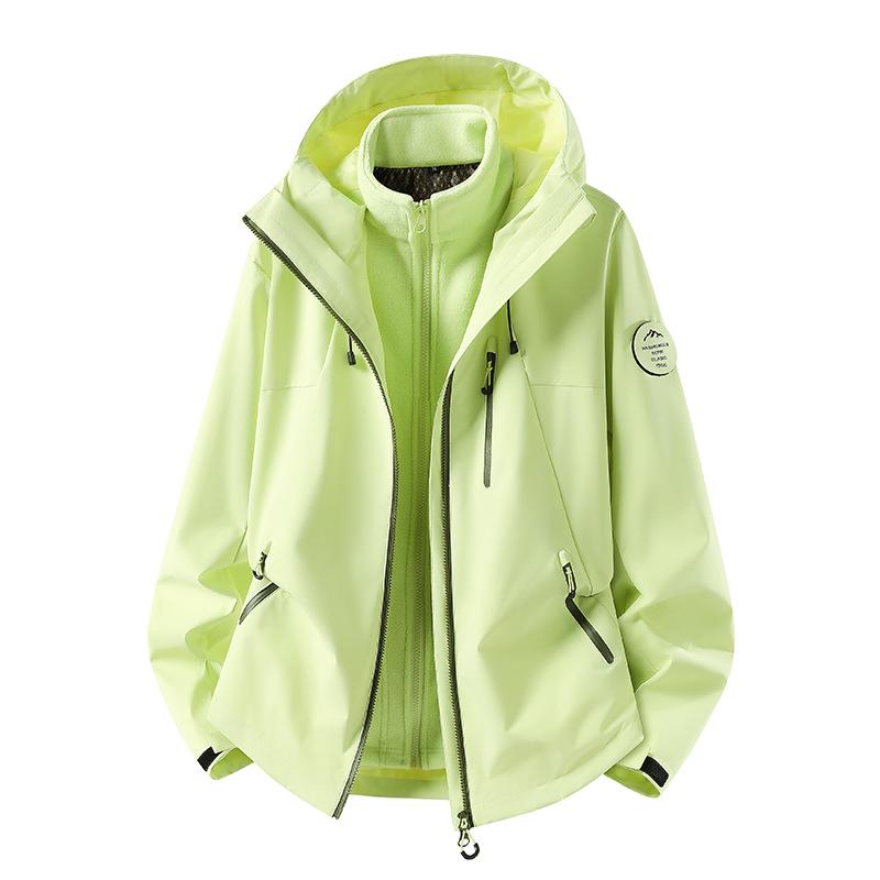 Windproof Waterproof Fleece-lined Mountaineering Suit - Unisex Warm Detachable Two-piece Set for Autumn and Winter