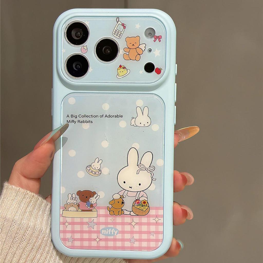 Miffy Plaid Anti-Fall Phone Case for Apple 14pro, 15promax, 16pro, 17promax - High-End Protection