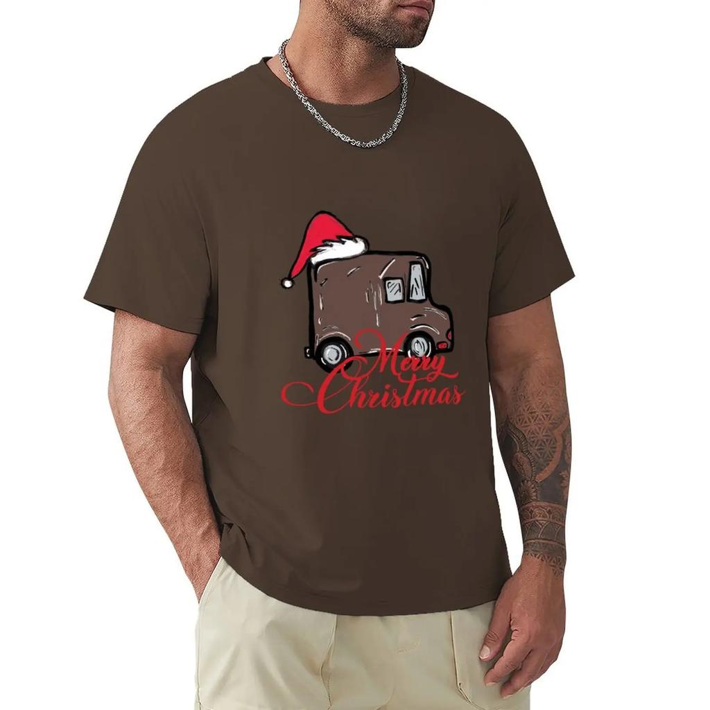 Merry Christmas Ups Driver Truck Mail Carrier Gift Santa Hat T-Shirt cute tops customs quick-drying graphic t shirts