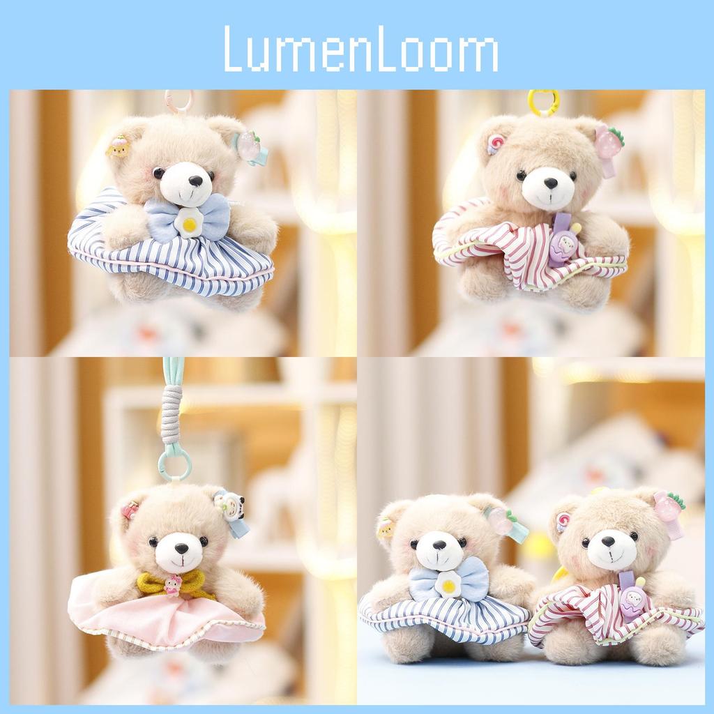 Cute Bear Teddy Plush Stuffed Animal With Pp Cotton Fill Keychain Gift For Girls