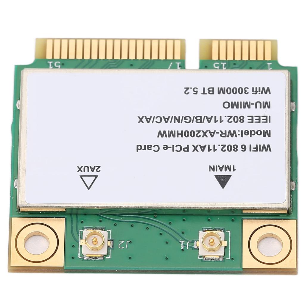 PCI E Network Card, 6GHz Band PCB WIFI Card, MU MIMO Multithreading, Supports Mini PCIE Half-Top Interface, for PC