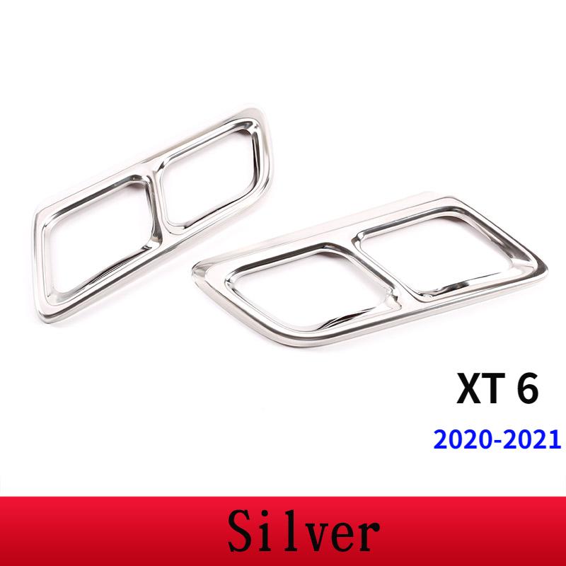 Für Cadillac XT4 XT6 CT4 CT5 2016-2023 Edelstahl Silber Auto Auspuffrohr Schalldämpfer Abdeckung Zieraufkleber Autozubehör AGW1