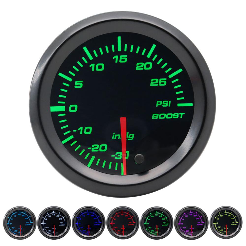 2' 52mm LED Tinted 7 Color Series Boost/Water Temp/Oil Temp/Oil Pressure/Voltmeter/Air Fuel Ratio/EGT/Tachometer RPM Car Gauge