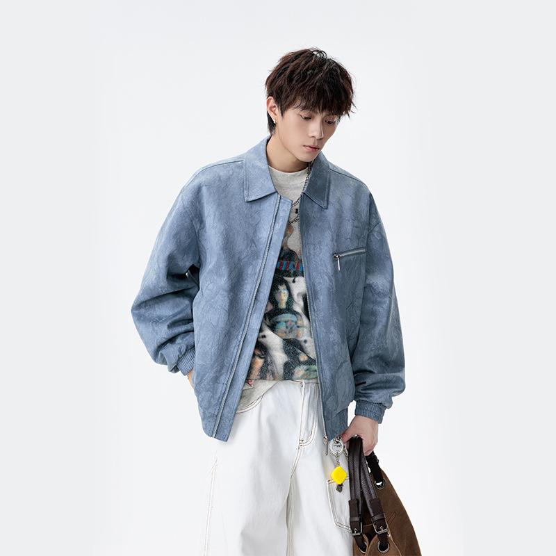 

Весенне-осенняя новая мужская модная куртка с лацканами, американская рабочая одежда, повседневная хулиганская, красивая замшевая повседневная куртка, мужская 7XL