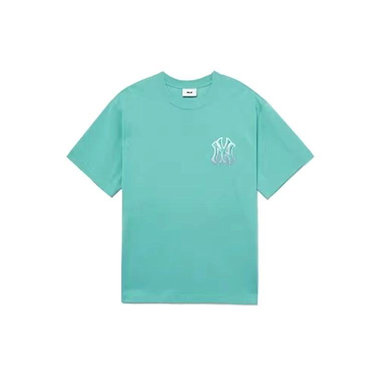MLB New York Yankees T Shirts Unisex Turquoise Crew Neck Moderate Straight Fit 3ATSM0633-50TQS