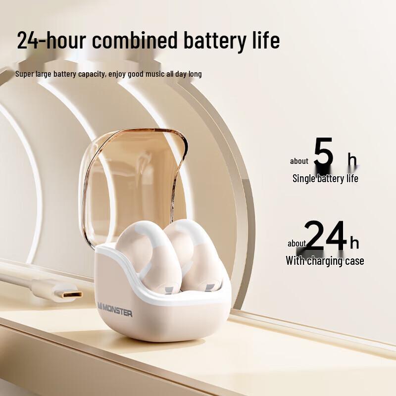 Monster XKT29 Open-Ear Clip-On Sports Bluetooth Earbuds