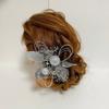 Silver Dried Flower Headpiece with Baby's Breath, Decorative Hair Ornament, and Mizuhiki Cord. Suitable for Japanese Traditional Wear, Including
