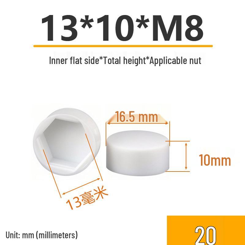 Hex Nut Protective Dust Cap for Flat Head Screws