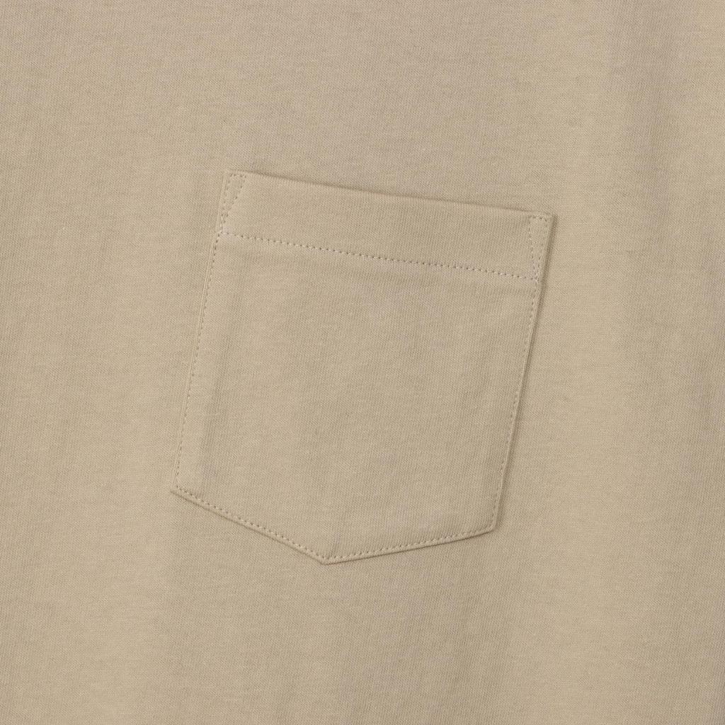 Champion Short Sleeve Crew Short Sleeve Pocket Sand Men's T-Shirt, Neck, 100% Cotton, USA, T-Shirt, Basic, Beige, C3-X357