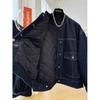 Women's Korean Style Casual Loose Denim Cotton-Padded Jacket, 2025 Autumn/Winter Chic Short Coat