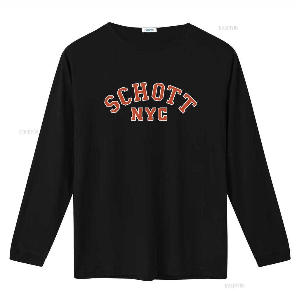 Schott NYC Big Logo Mens Black Small Crewneck T Shirt Size S Stylish and Comfortable for Men vintage Washed graphic
