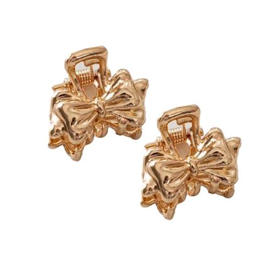 

2Pcs Girl Hairpins Hollow Flower Heart Ribbon Shape Hair Clips Multiple Styling Designs Alloy Texture Hair Accessories F