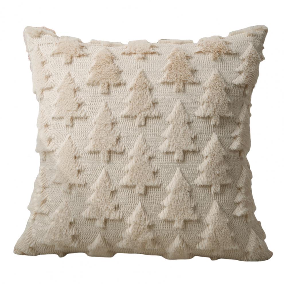 

Winter Pillowcase Festive Decorative Pillow Cover with Christmas Tree Bells Santa Claus Pattern Holiday Home Decor