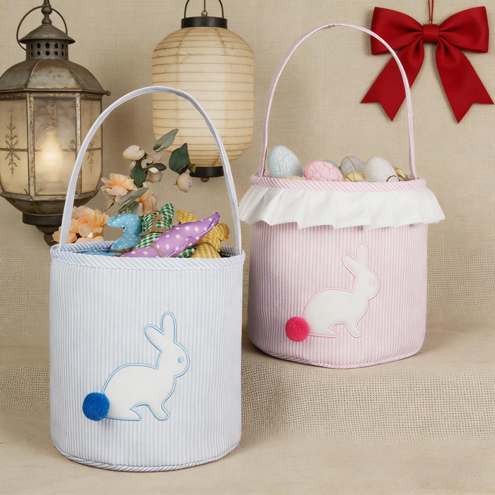 Long Ears Tail Rabbit Bucket Easter Storage Bag Bunny Bucket Bag Easter Bunny Storage Bag Kids Easter Treat Bags Easters Contain