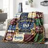Vintage Birthday Celebration Blanket Comfortable Texture For Sofa Couch Office Bed Picnics Allseason Use Cozy Home Lovers Ideal Gift For Birthday