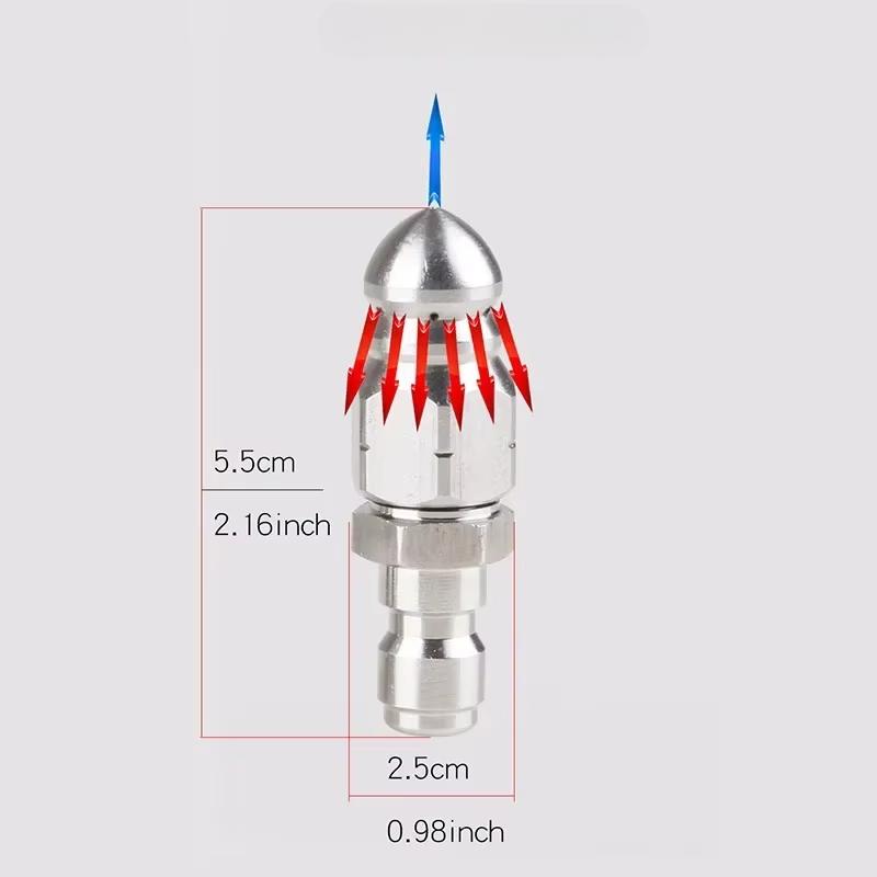 G1/4" Quick Connectornozzle Sewer Cleaning High Pressure Washer Nozzles Sewer and Sewage Hose Nozzle Washing Accessories 5000psi