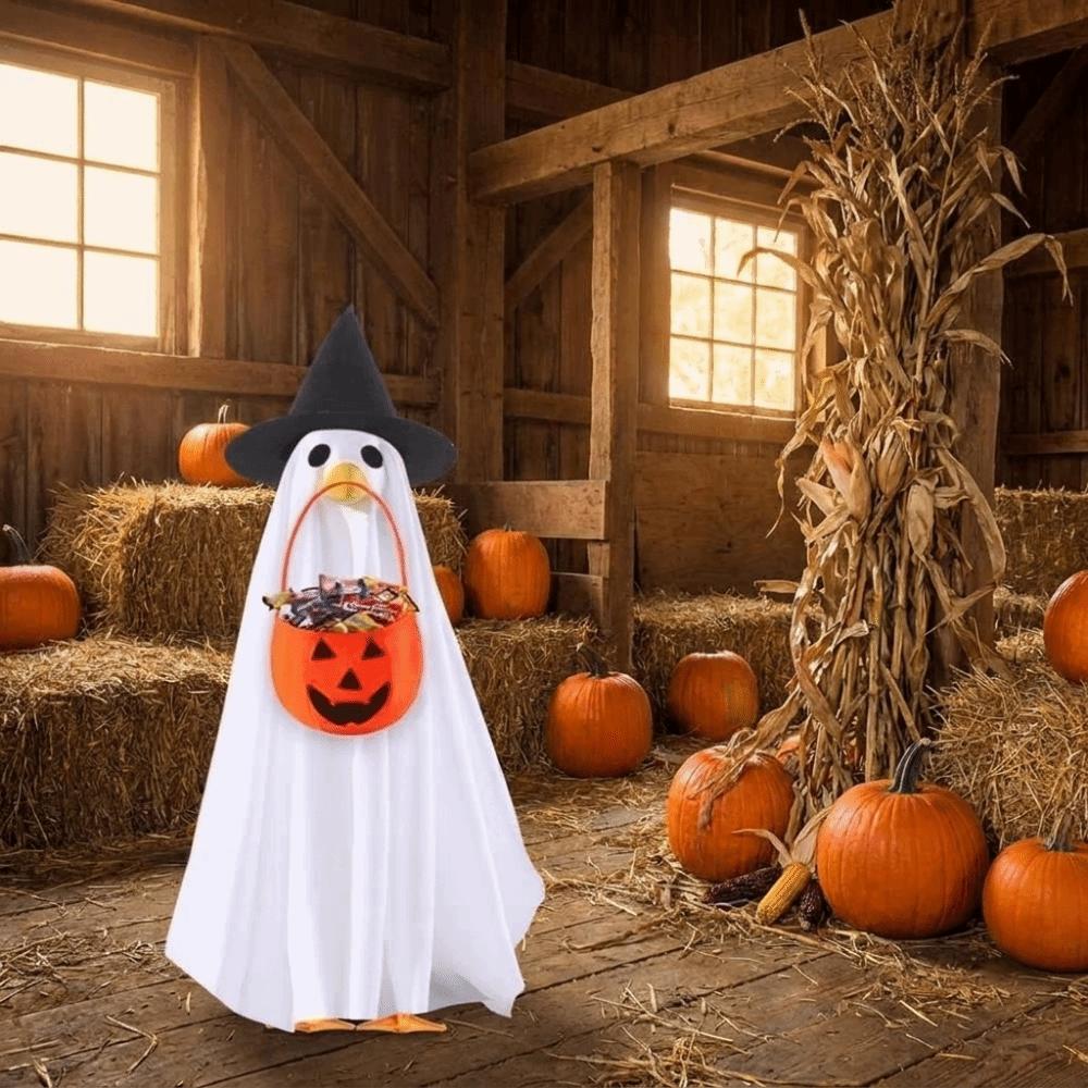 Witch Hat Halloween Porch Goose Outfit Lawn Goose Outfit Outdoor Courtyard Decoration