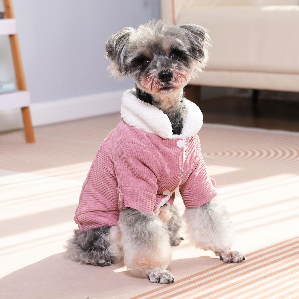 Autumn Winter Dog Clothes Soft Warm Pet Fleece Jacket Coat Fashion Pink Grey Costume for Small Medium Dogs Cats Schnauzer Yorkshire Pet Supplies