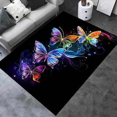 Colorful Butterfly Chair Mat Office Carpet, Oversized Rug for Home Decor, Sofa Mat, Desk Pad Gift, Suitable for Bedroom, Living Room, Various Rooms