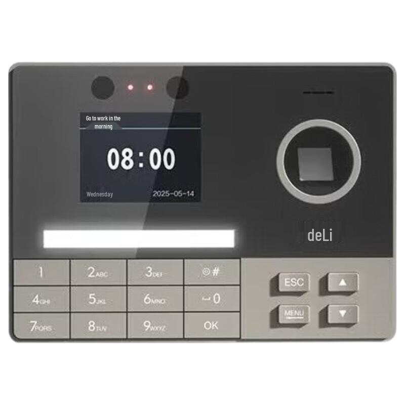 Deli 3760 Biometric Time Attendance System CN plug (adapter included)