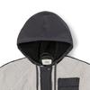 Vans Retro Sports Stand Collar Patchwork Hoodie Logo Embroidered Jacket Women Jacket Gray VN0A7YIN0PG