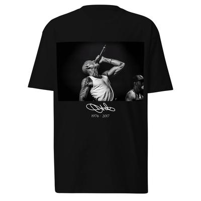 T-shirt Tributo Chester Bennington Bianco e Nero Firma Maglietta Pesante
